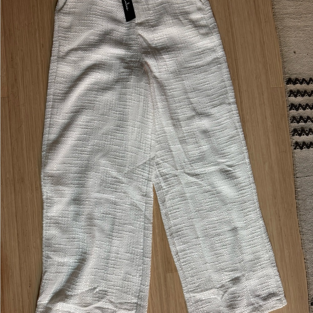 Lulu's Ivory Tweed Wide Leg Pants - Picture 6 of 6